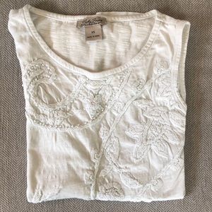 White textured lucky brand sleeveless tank top